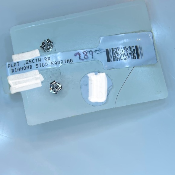 Platinum Diamond Stud Earrings - Picture 6 of 8